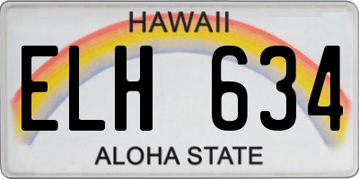 HI license plate ELH634