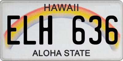 HI license plate ELH636