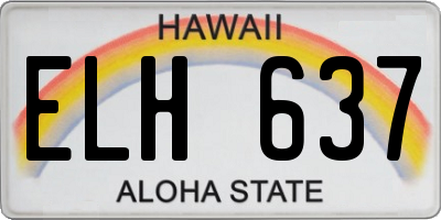 HI license plate ELH637