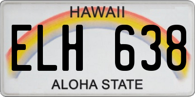 HI license plate ELH638