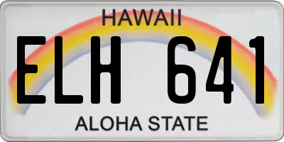 HI license plate ELH641