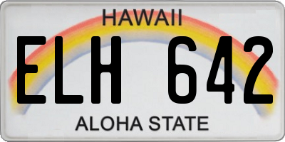 HI license plate ELH642