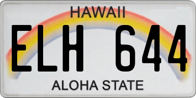 HI license plate ELH644