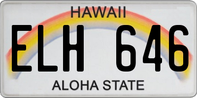 HI license plate ELH646