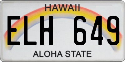 HI license plate ELH649