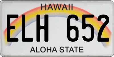 HI license plate ELH652