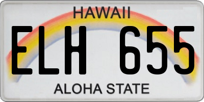 HI license plate ELH655