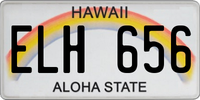 HI license plate ELH656