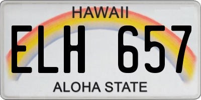 HI license plate ELH657