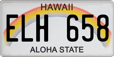 HI license plate ELH658
