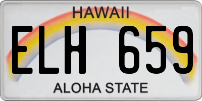 HI license plate ELH659