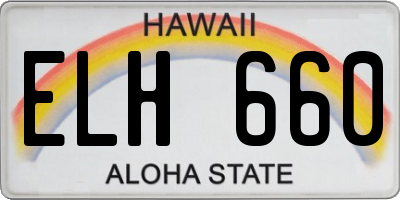 HI license plate ELH660