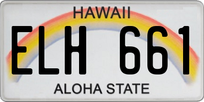 HI license plate ELH661