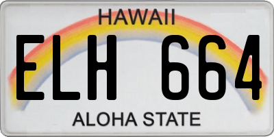 HI license plate ELH664