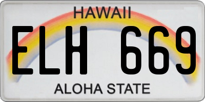 HI license plate ELH669