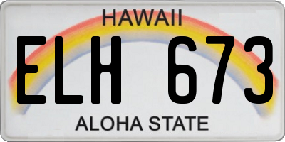 HI license plate ELH673