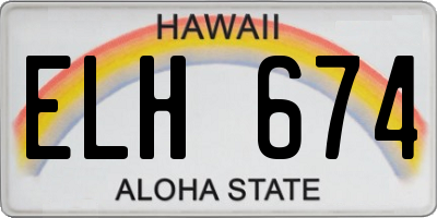 HI license plate ELH674