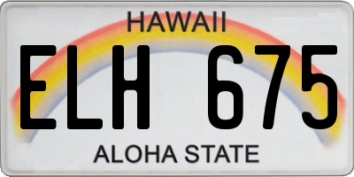 HI license plate ELH675
