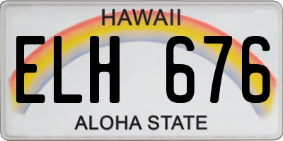 HI license plate ELH676