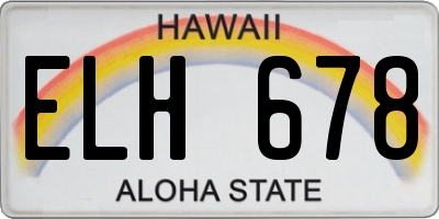 HI license plate ELH678