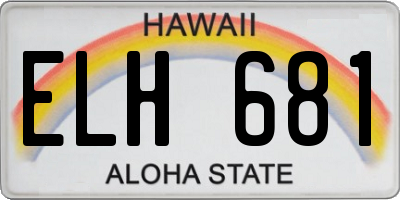 HI license plate ELH681