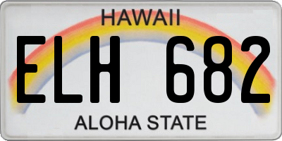 HI license plate ELH682