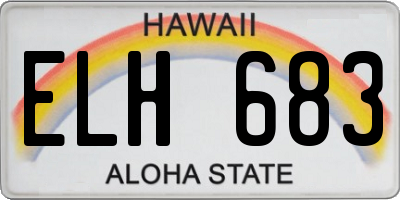 HI license plate ELH683