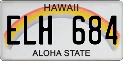 HI license plate ELH684