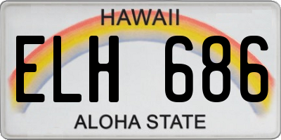 HI license plate ELH686