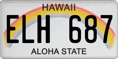 HI license plate ELH687