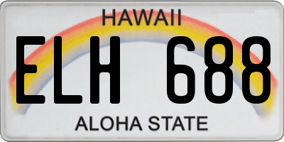 HI license plate ELH688
