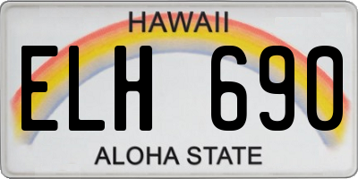 HI license plate ELH690