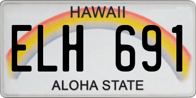 HI license plate ELH691