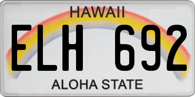 HI license plate ELH692