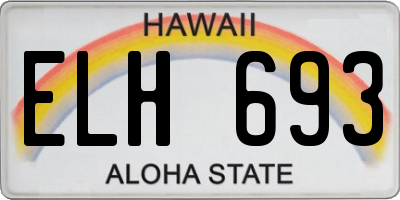 HI license plate ELH693