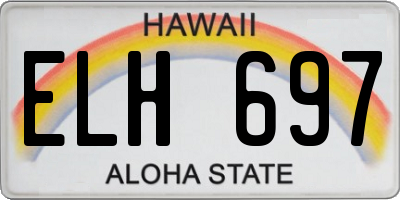 HI license plate ELH697