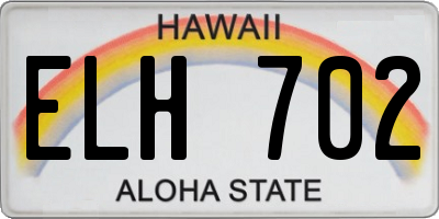 HI license plate ELH702