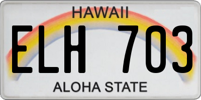 HI license plate ELH703