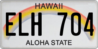 HI license plate ELH704