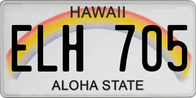 HI license plate ELH705