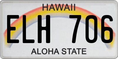 HI license plate ELH706