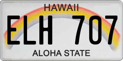HI license plate ELH707