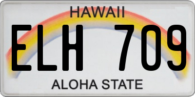 HI license plate ELH709
