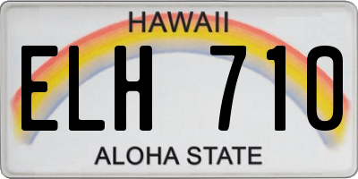 HI license plate ELH710