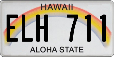HI license plate ELH711