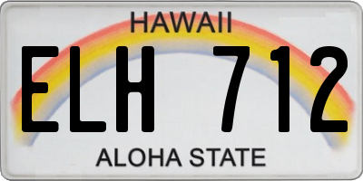 HI license plate ELH712