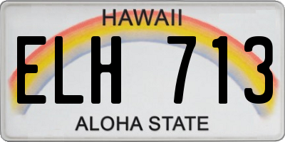 HI license plate ELH713