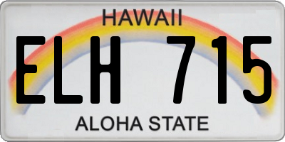 HI license plate ELH715