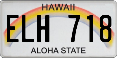 HI license plate ELH718
