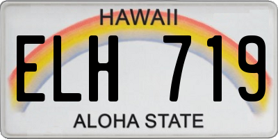 HI license plate ELH719